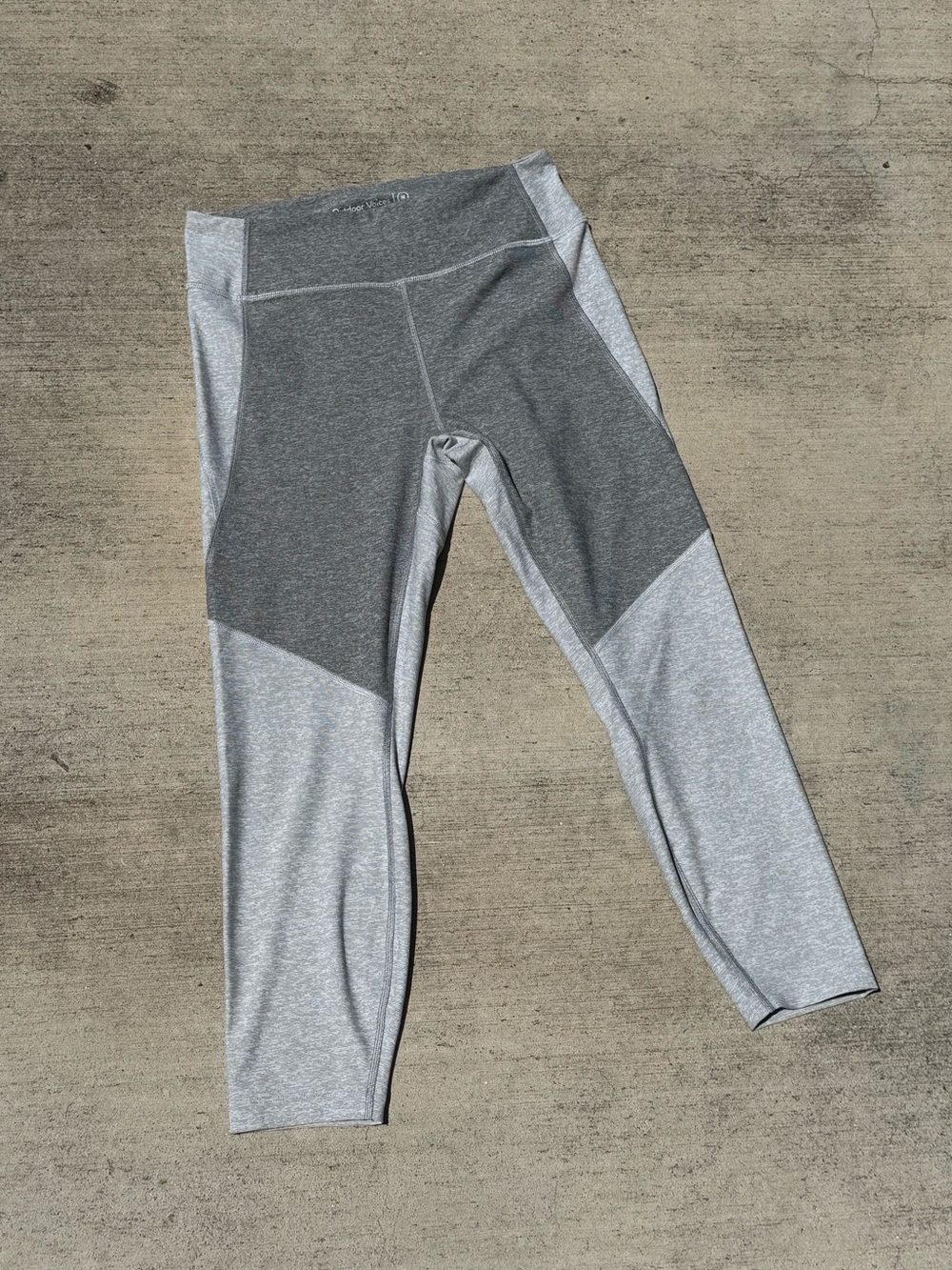 Outdoor Voices Two-Tone Grey Colorblock Leggings